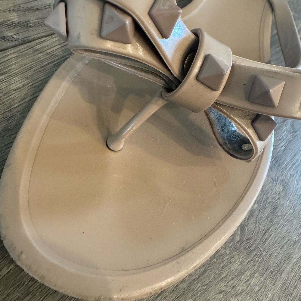 Valentino Nude Studded Women's Sandals - Picture 6 of 10